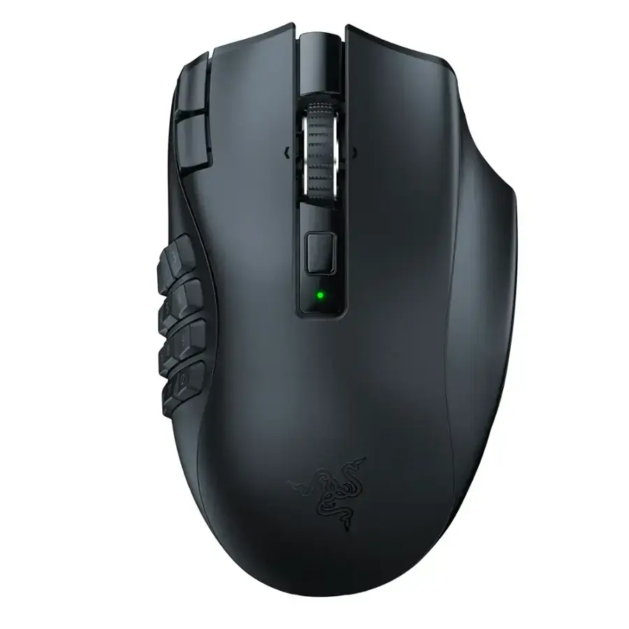 Razer - Naga V2 HyperSpeed MMO Optical Gaming Mouse with 19 Programmable Buttons - Wireless - Black